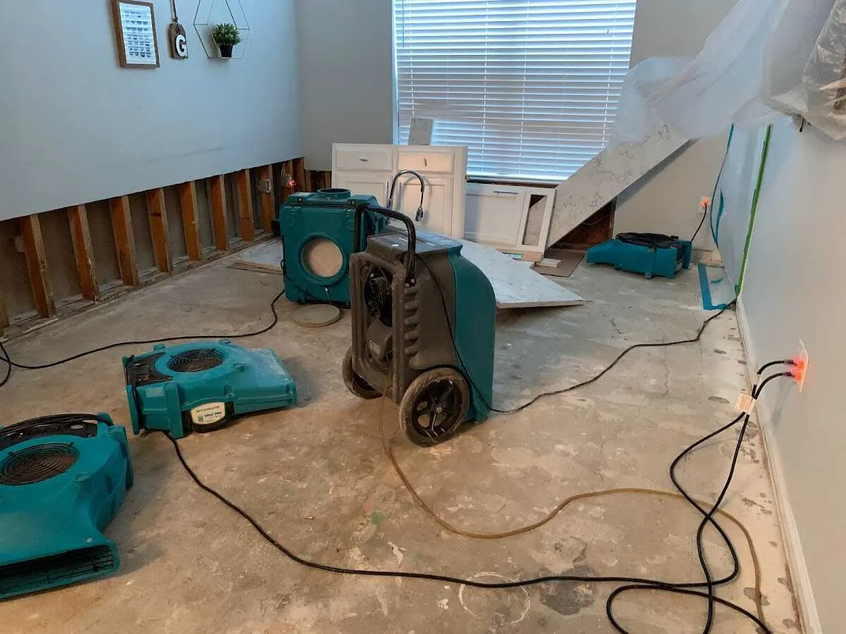 Dehumidifier in flood-cut room for Water Extraction & Removal in Wethersfield
